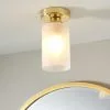 Dunelm Fryer Bathroom 1 Light Flush Ceiling Gold