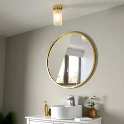 Dunelm Fryer Bathroom 1 Light Flush Ceiling Gold -wall lights Shop 30766172 alt02