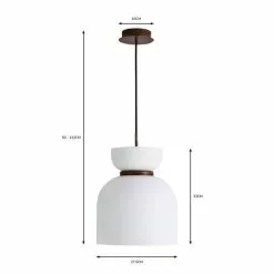 Dunelm Tien Walnut 1 Light Pendant Ceiling Fitting -wall lights Shop 30766176 alt07