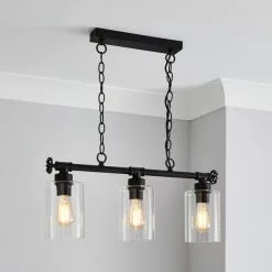 Dunelm Bates 3 Light Ceiling Fitting Industrial