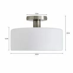 Dunelm Amelie Opal Satin Nickel Glass Flush Ceiling Fitting -wall lights Shop 30768664 alt07