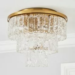 Dunelm Mankai Textured Glass Flush Ceiling Fitting 9 Dunelm Mankai Textured Glass Flush Ceiling Fitting -wall lights Shop 30769296 alt01