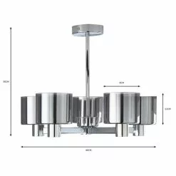 Dunelm Erin Ceiling 5 Light Smoked Ceiling Fitting -wall lights Shop 30770070 alt07