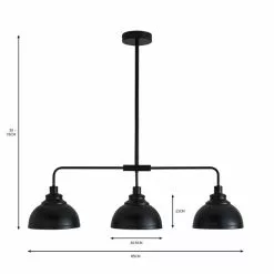 Dunelm Galley 3 Light Diner Ceiling Fitting -wall lights Shop 30770081 alt07