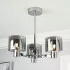 Dunelm Erin Ceiling 3 Light Smoked Ceiling Fitting -wall lights Shop 30770082