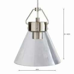 Dunelm Delavin 1 Light Pendant Glass Ceiling Fitting -wall lights Shop 30780570 alt04