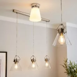 Dunelm Delavin 1 Light Pendant Glass Ceiling Fitting -wall lights Shop 30780570 alt05