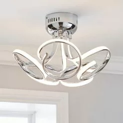Dunelm Cortez 5 Light Integrated LED Swirl Semi-Flush Ceiling Fitting