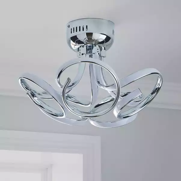 Dunelm Cortez 5 Light Integrated LED Swirl Semi-Flush Ceiling Fitting 4 Dunelm Cortez 5 Light Integrated LED Swirl Semi-Flush Ceiling Fitting - Image 2