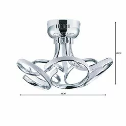 Dunelm Cortez 5 Light Integrated LED Swirl Semi-Flush Ceiling Fitting 13 Dunelm Cortez 5 Light Integrated LED Swirl Semi-Flush Ceiling Fitting -wall lights Shop 30781655 alt05