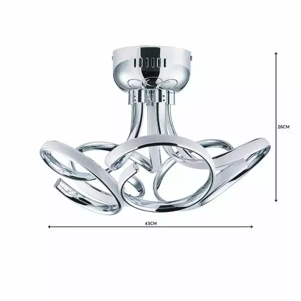 Dunelm Cortez 5 Light Integrated LED Swirl Semi-Flush Ceiling Fitting 8 Dunelm Cortez 5 Light Integrated LED Swirl Semi-Flush Ceiling Fitting - Image 6