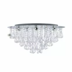 Dunelm Valencia 5 Light Jewel Chrome Flush Ceiling Fitting -wall lights Shop 30788353 alt05