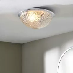 Dunelm Tropic Faceted Dome Flush Bathroom Ceiling Fitting