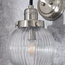 Dunelm Broden Ribbed Chrome Wall Light -wall lights Shop 30789885 alt02