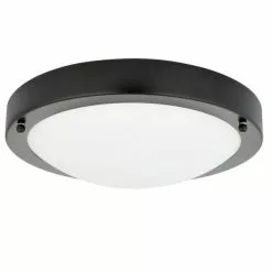 Dunelm Pluto Black Bathroom 1 Light Flush Ceiling Fitting -wall lights Shop 30789911 alt05
