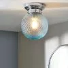 Dunelm Tropic Bathoom Faceted Sphere 1 Light Flush Ceiling Fitting
