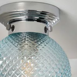 Dunelm Tropic Bathoom Faceted Sphere 1 Light Flush Ceiling Fitting -wall lights Shop 30789913 alt03