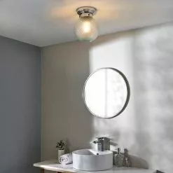 Dunelm Tropic Bathoom Faceted Sphere 1 Light Flush Ceiling Fitting -wall lights Shop 30789913 alt04