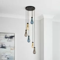 Dunelm Verne Glass 6 Light Cluster Ceiling Fitting -wall lights Shop 30798518 alt01