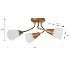 Dunelm Ordway Frosted 3 Light Ceiling Fitting -wall lights Shop 30798582 alt05