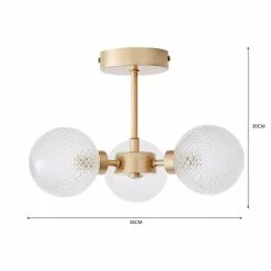 Dunelm Elodie 3 Light Semi Flush Ceiling Fitting -wall lights Shop 30798647 alt05