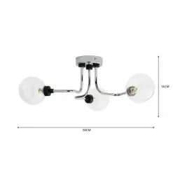 Dunelm Tanner 3 Light Semi Flush Ceiling Fitting -wall lights Shop 30798650 alt05