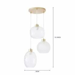Dunelm Elodie Clear 3 Light Cluster Ceiling Fitting -wall lights Shop 30798658 alt05