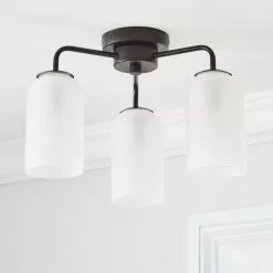 Dunelm Palazzo Semi Flush 3 Frosted Light Fitting -wall lights Shop 30798679 alt01