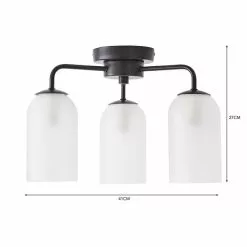 Dunelm Palazzo Semi Flush 3 Frosted Light Fitting -wall lights Shop 30798679 alt05