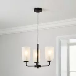 Dunelm Palazzo Frosted 3 Light Chandelier