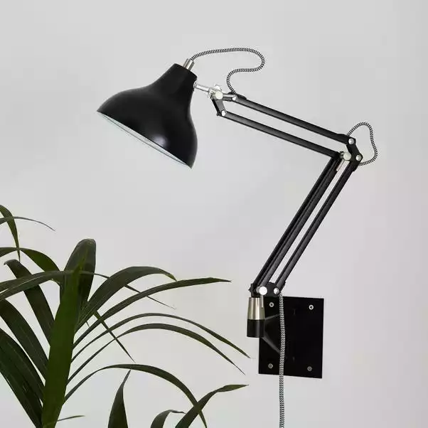 Dunelm Archibald Articulated Black Wall Light 4 Dunelm Archibald Articulated Black Wall Light - Image 2