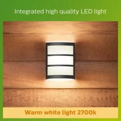 Philips Python Integrated LED Outdoor Wall Light, Warm White -wall lights Shop 30838312 alt04