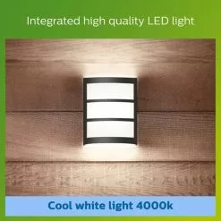 Philips Python Integrated LED Outdoor Wall Light, Cool White -wall lights Shop 30838313 alt04