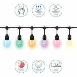 WiZ Connected WiZ 48ft Smart Ambient Outdoor String Lights -wall lights Shop 30838383 alt03